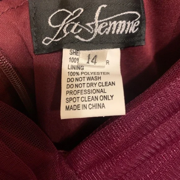 Beautiful Le Femme floor length gown in dark berry! - Picture 4 of 5